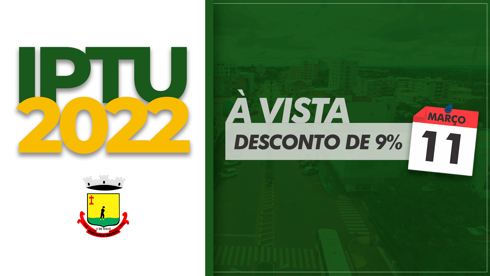 PRAZO PARA PAGAMENTO DO IPTU COM DESCONTO SE ENCERRA NA SEXTA-FEIRA